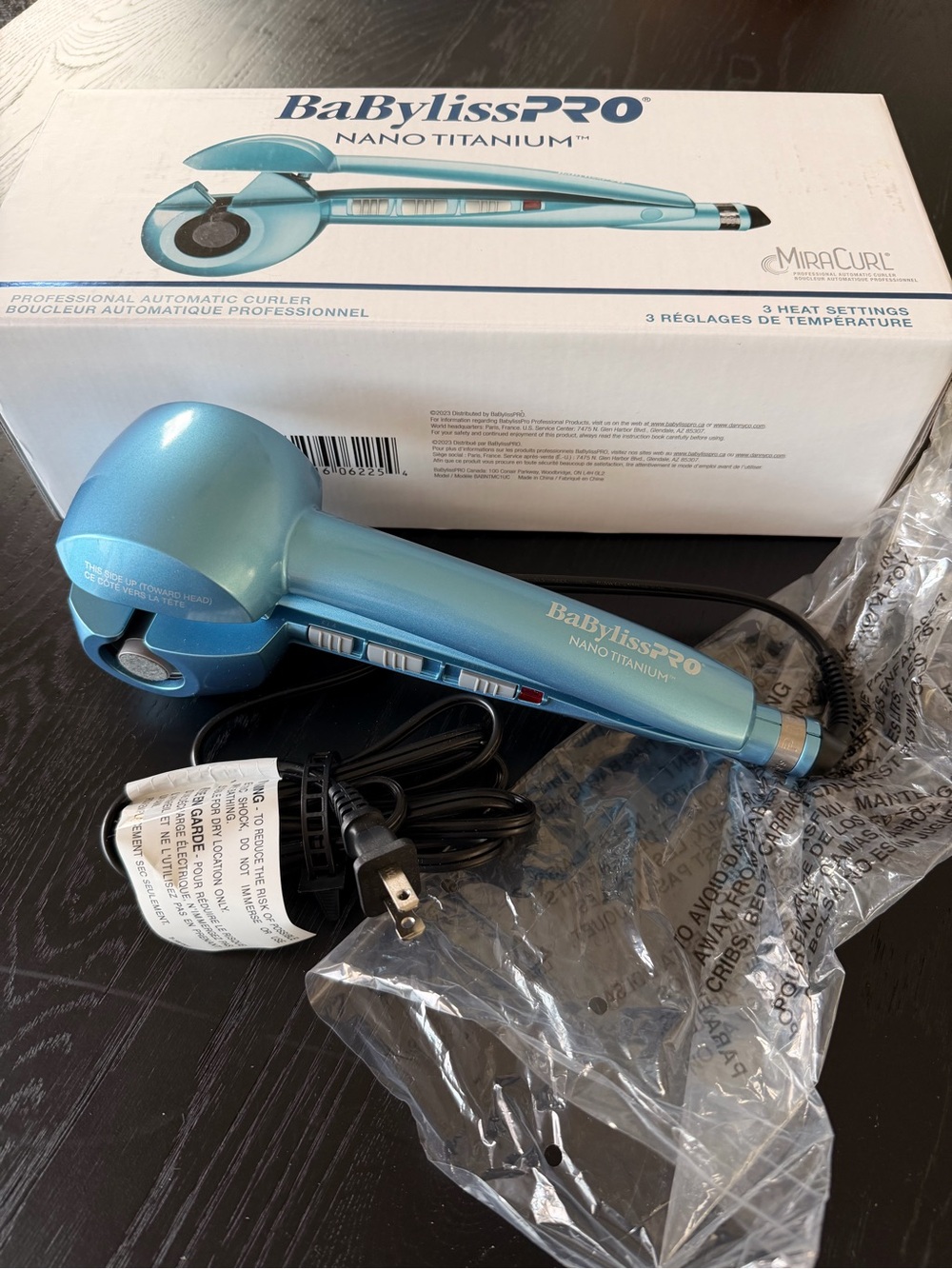 BaByliss Nano Titanium MiraCurl Automatic Curler - Metallic Blue BRAND NEW